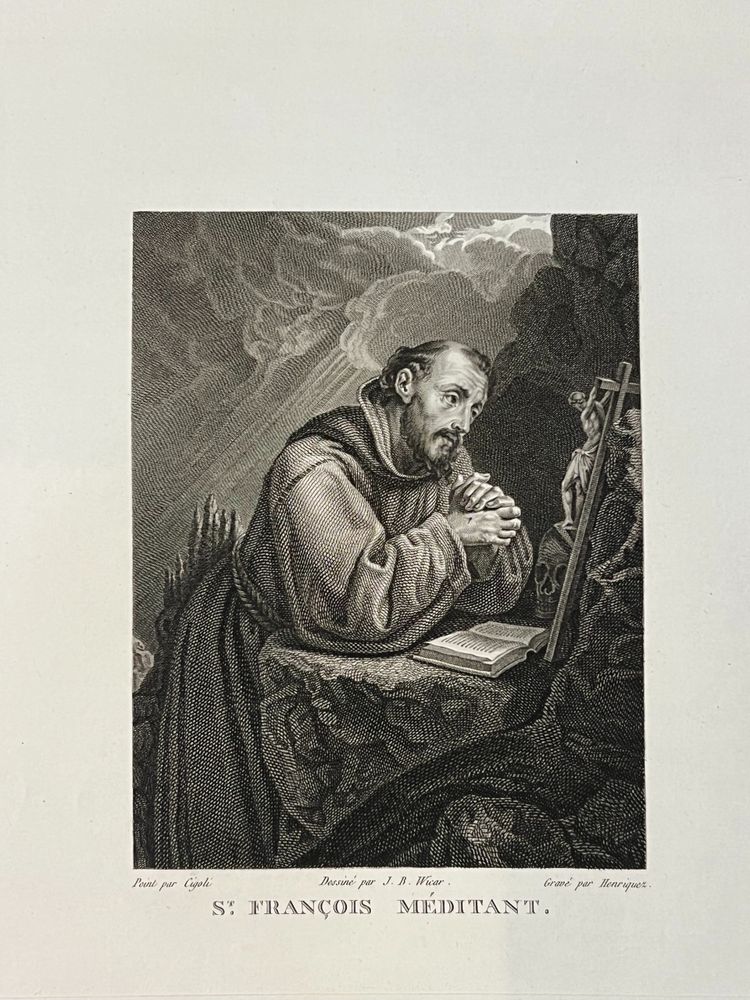 Saint Francis in meditation, Cigoli, Lycurgus, Etching