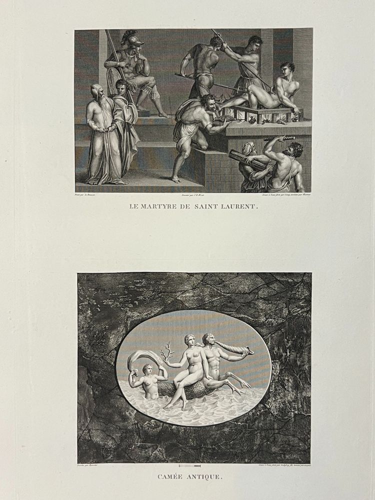 Le martyre de Saint Laurent, Bronzin, Triton et Néréides, Gravure à l’eau forte 