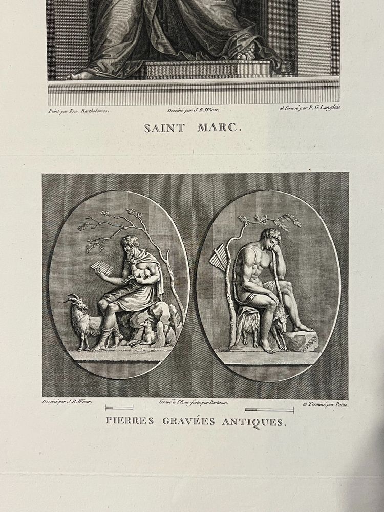 L’évangéliste Saint-Marc, Fra-Bartoloméo, Un chevrier et son troupeau, Gravure