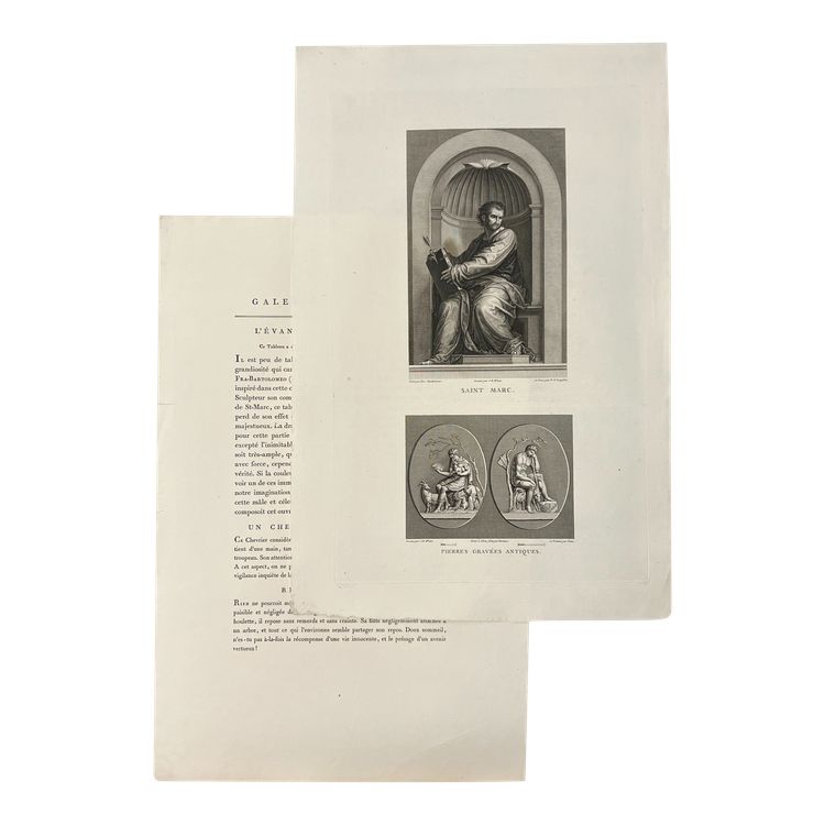 L’évangéliste Saint-Marc, Fra-Bartoloméo, Un chevrier et son troupeau, Gravure