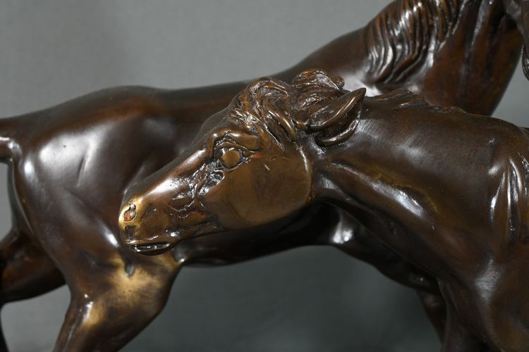 Bronze "Arabian Horses", after P-J. Mène - Early 20th century