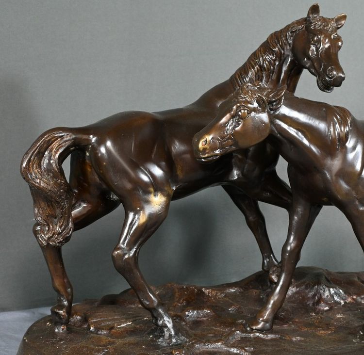 Bronze "Arabian Horses", after P-J. Mène - Early 20th century