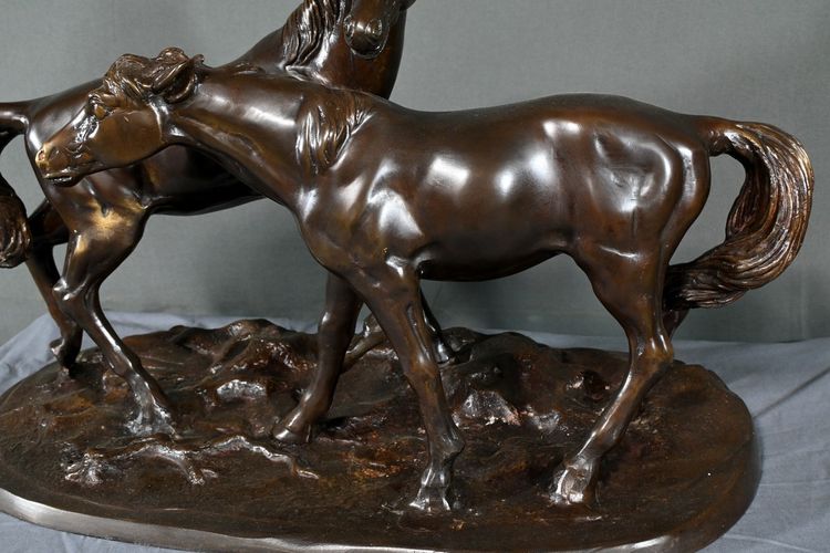 Bronze "Arabian Horses", after P-J. Mène - Early 20th century