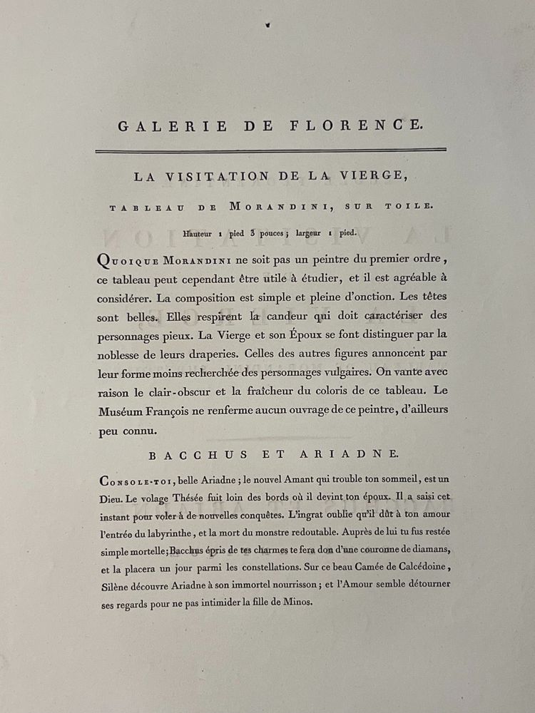 La visitation de la Vierge, Morandini, Bacchus et Ariane Canée, Etching