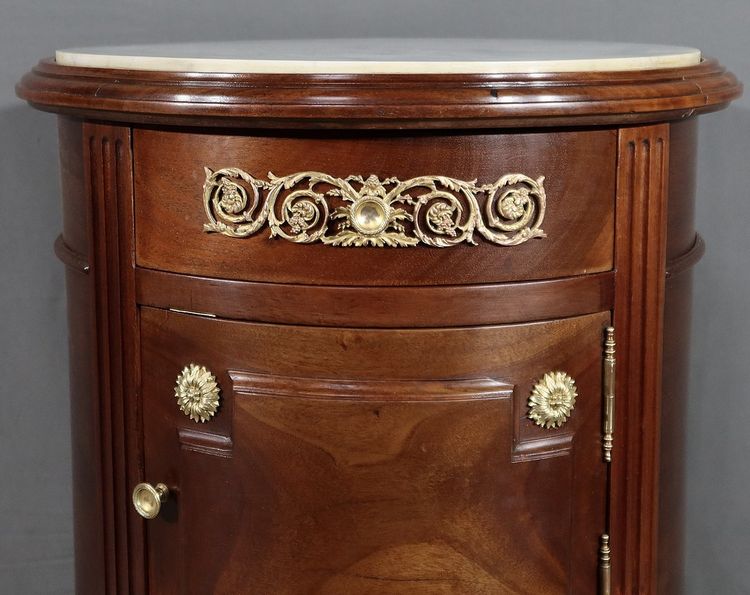 Small Mahogany Drum Table, Louis XVI style - Late 19th century