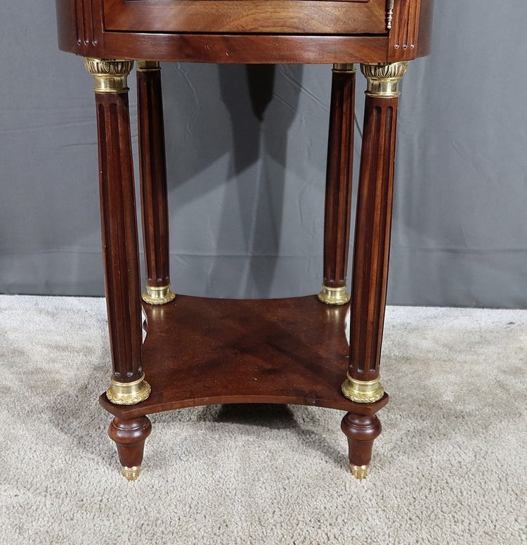 Small Mahogany Drum Table, Louis XVI style - Late 19th century