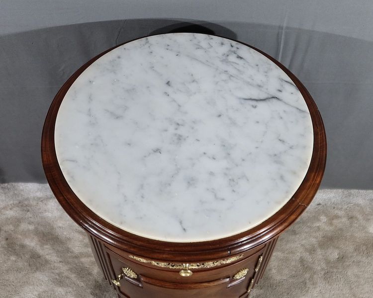 Small Mahogany Drum Table, Louis XVI style - Late 19th century