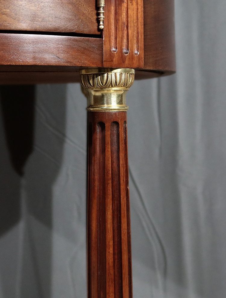 Small Mahogany Drum Table, Louis XVI style - Late 19th century