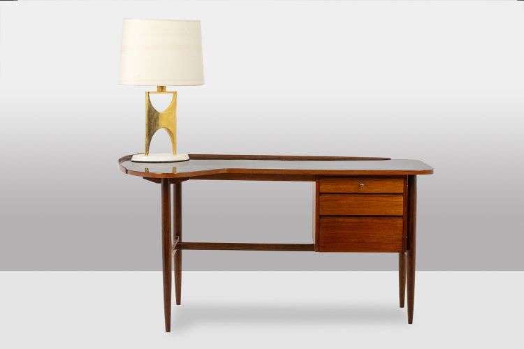 Free-form teak desk. 1950s. LS614859Q