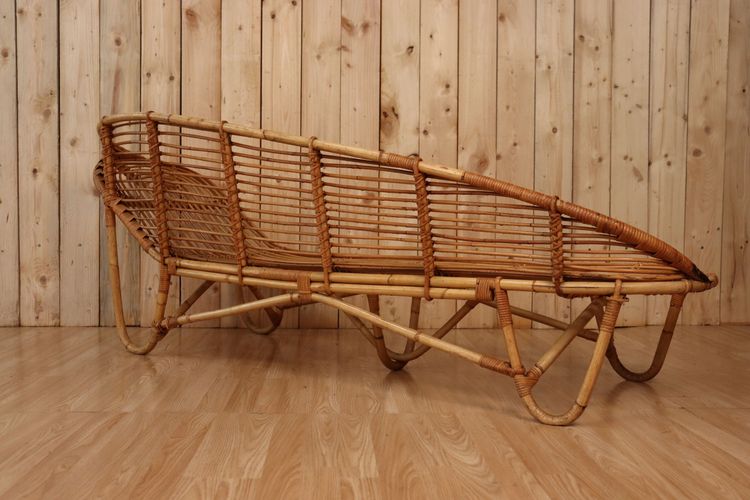 60's Rattan Méridienne