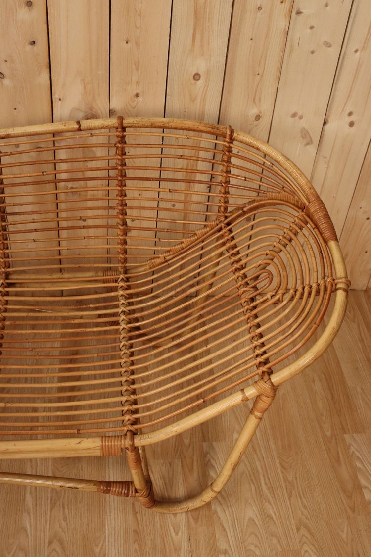 60's Rattan Méridienne