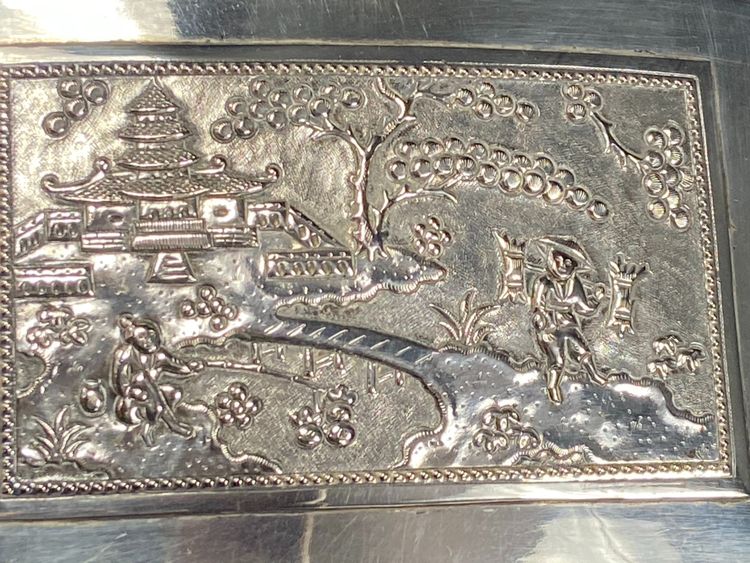 Etui à cigarettes en argent massif Extrême-Orient Chine Indochine Vietnam