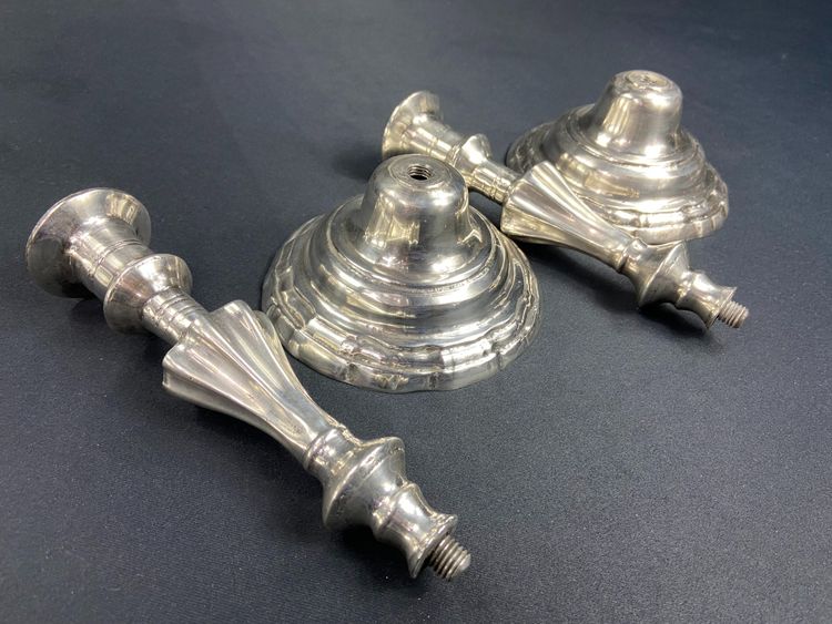 Pair of Louis XV Regency-style candlesticks in silver-plated bronze 18th-19th century