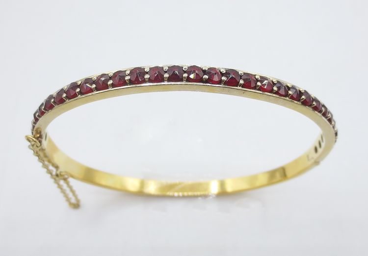 Bangle, vermeil and garnet bracelet.   