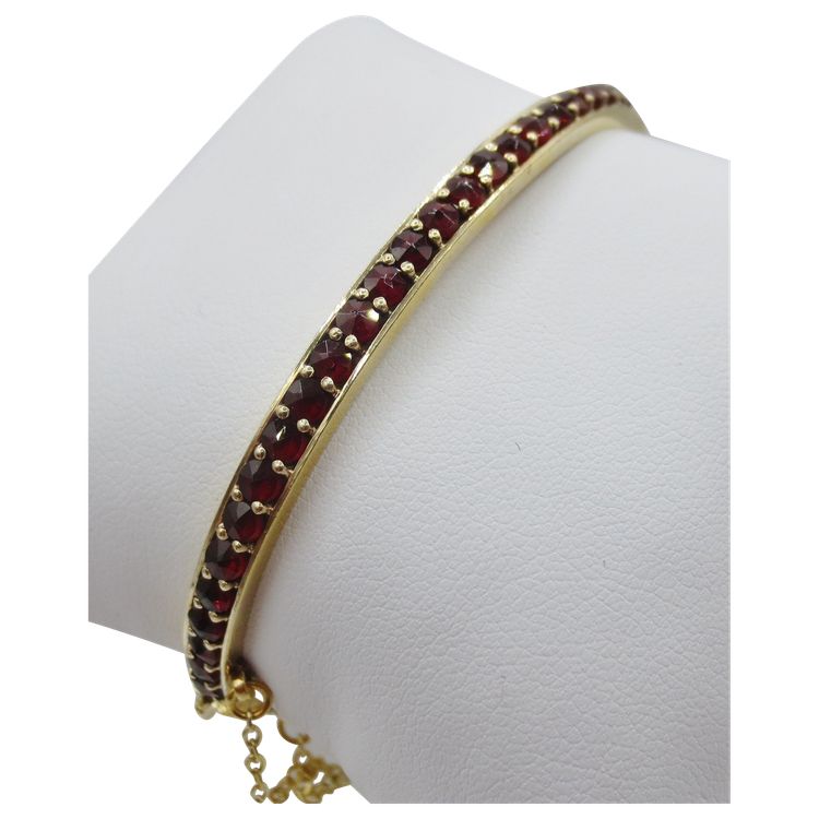 Bangle, vermeil and garnet bracelet.   