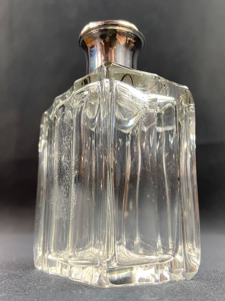 Art Deco crystal bottle with solid Minerve silver mounting