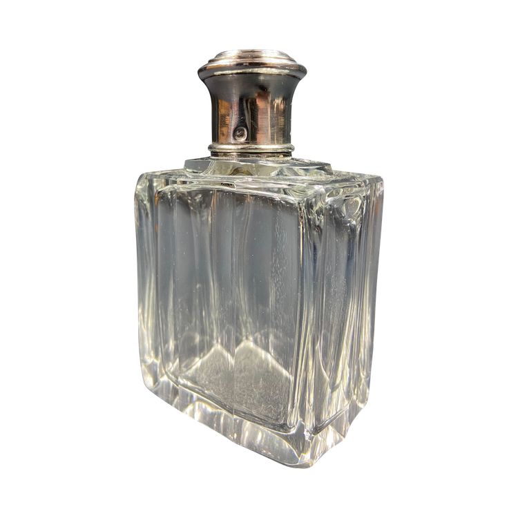 Art Deco crystal bottle with solid Minerve silver mounting