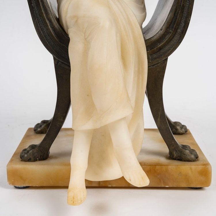 Alabaster and Bronze Sculpture from the Art Nouveau Period