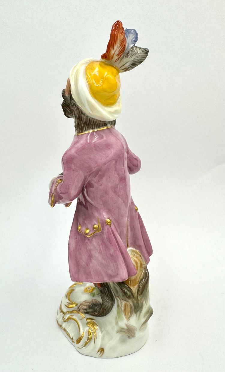 Meissen Porcelain Figure - Monkey as Fagottist Of The Monkey Orchestra