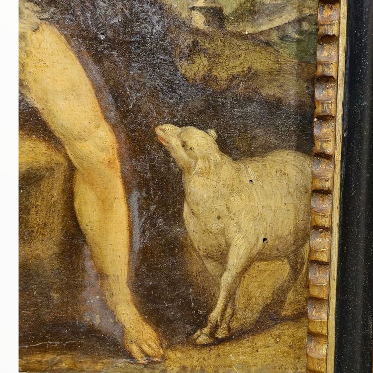 Ancient painting on wood Saint John the Baptist 18th century