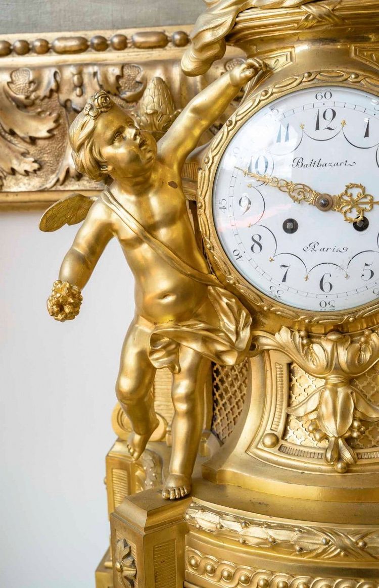 A 19th Century Gilt Bronze Rooster Clock