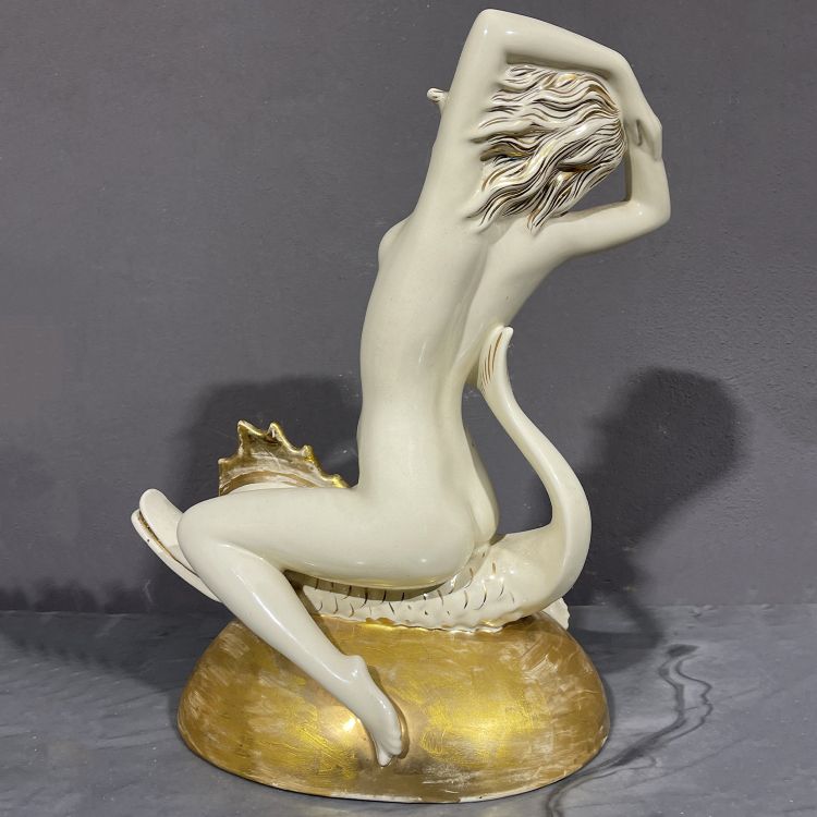 Nereid with Dolphin Castelli ceramics 1930s