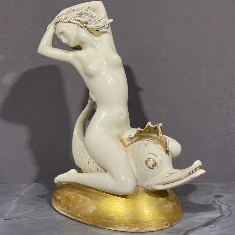 Nereid with Dolphin Castelli ceramics 1930s