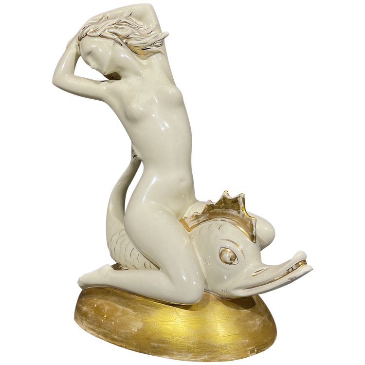 Nereid with Dolphin Castelli ceramics 1930s