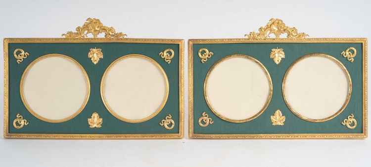 A Pair of Late 19th Century Gilt Bronze Photo Frames