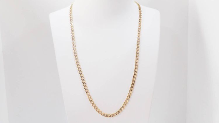 Fancy mesh necklace in yellow gold