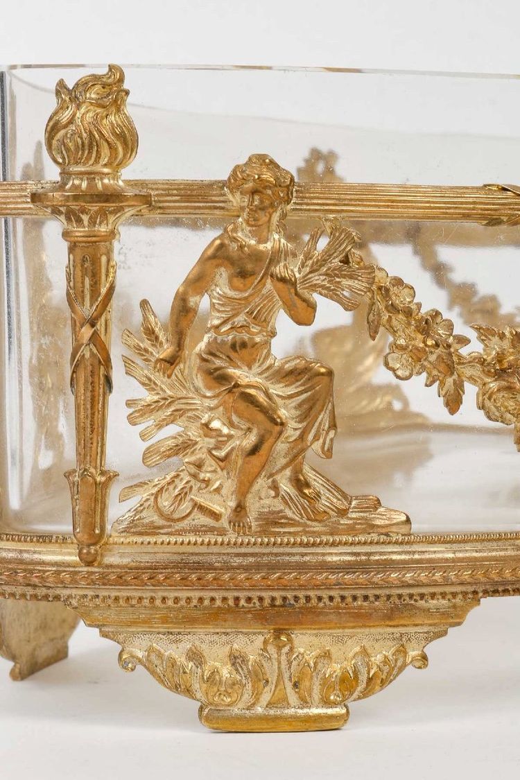 A late 19th century crystal and gilt bronze cup