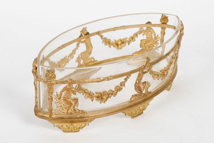 A late 19th century crystal and gilt bronze cup