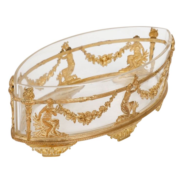 A late 19th century crystal and gilt bronze cup