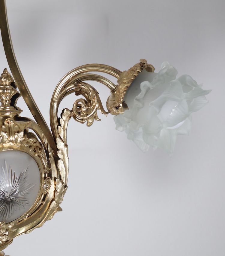 A Delafontaine gilt bronze chandelier, Napoleon III period