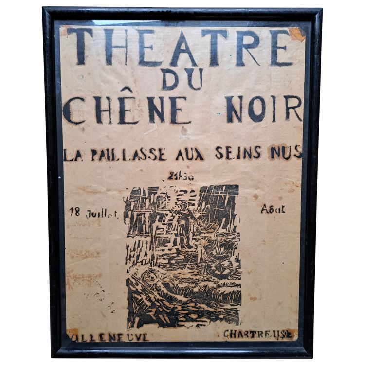 Poster Théatre Du Chêne Noir , La Paillasse Aux Seins Nus , Paper , 1968.