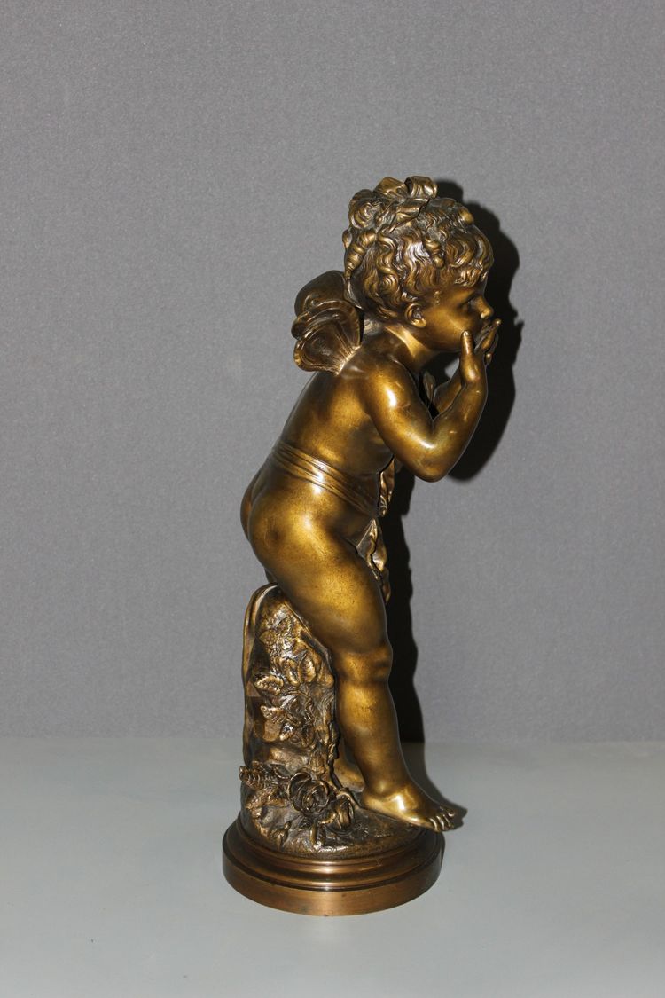 Bronze by Auguste Moreau after La Fée Sifflante About 1880