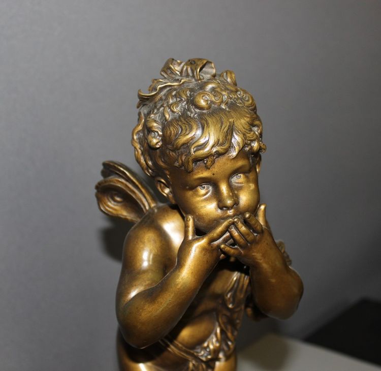 Bronze by Auguste Moreau after La Fée Sifflante About 1880