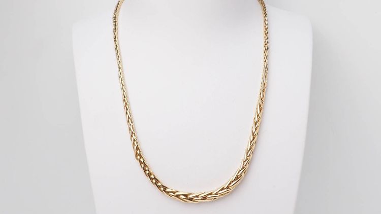 Palm link necklace in yellow gold