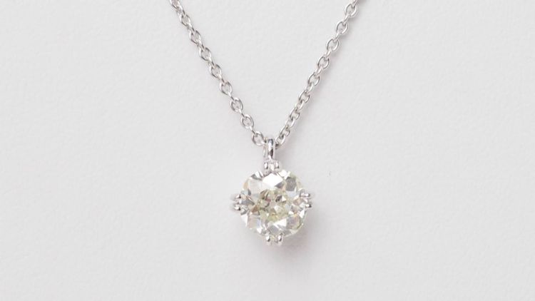 Solitaire necklace in white gold and 1.40ct diamond