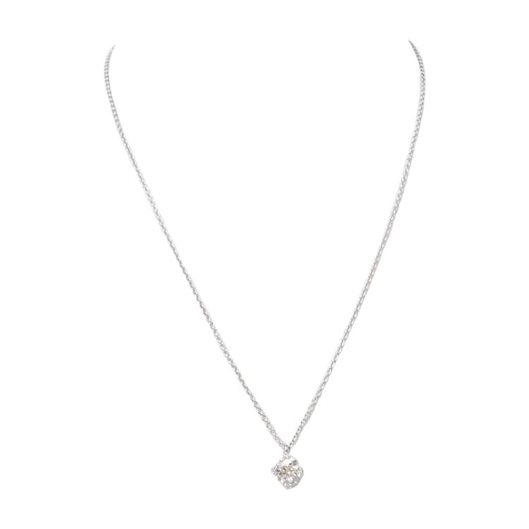 Solitaire necklace in white gold and 1.40ct diamond