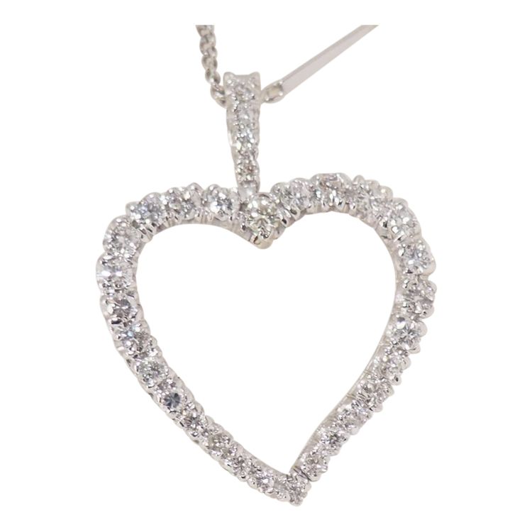 Heart necklace in white gold and diamonds