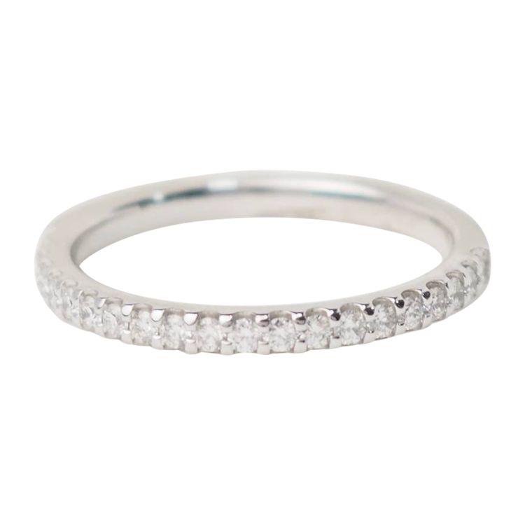 Half wedding band in white gold and diamonds 0.25ct