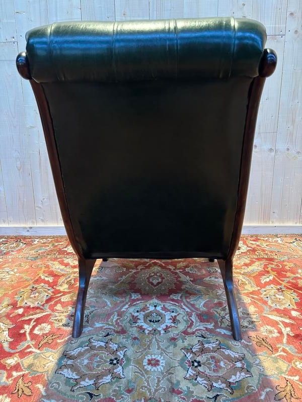 Fauteuil chesterfield cuir vert 