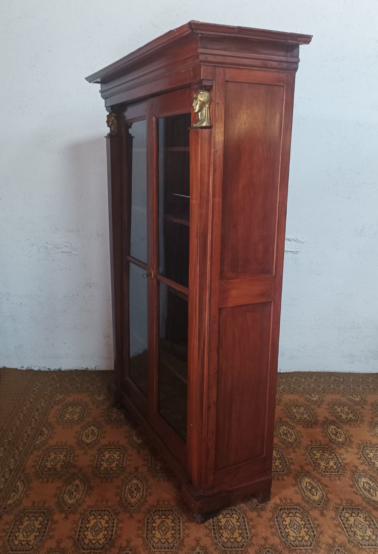 Empire style walnut bookcase