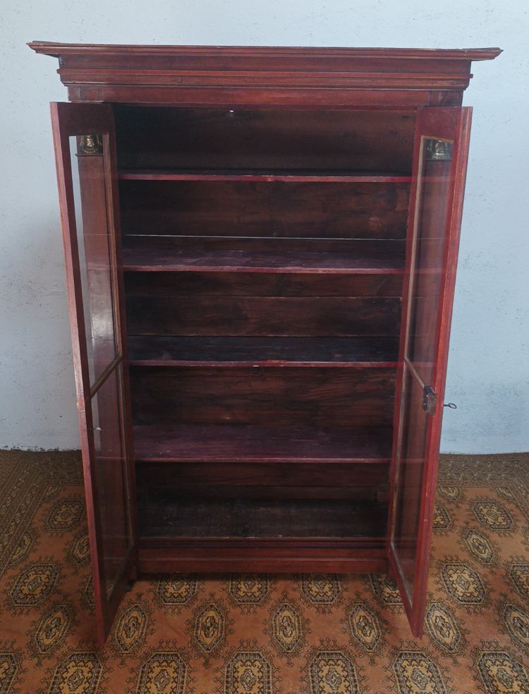 Empire style walnut bookcase