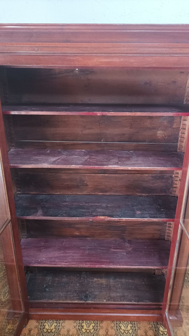 Empire style walnut bookcase