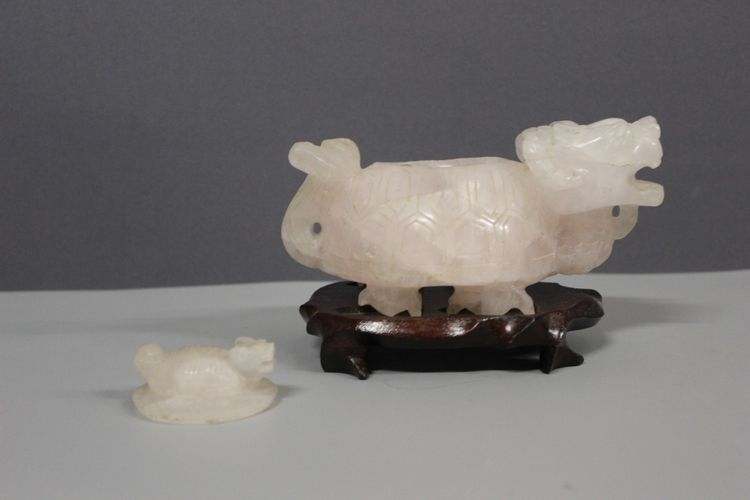 Tortue En Quartz Rose , Chine XX