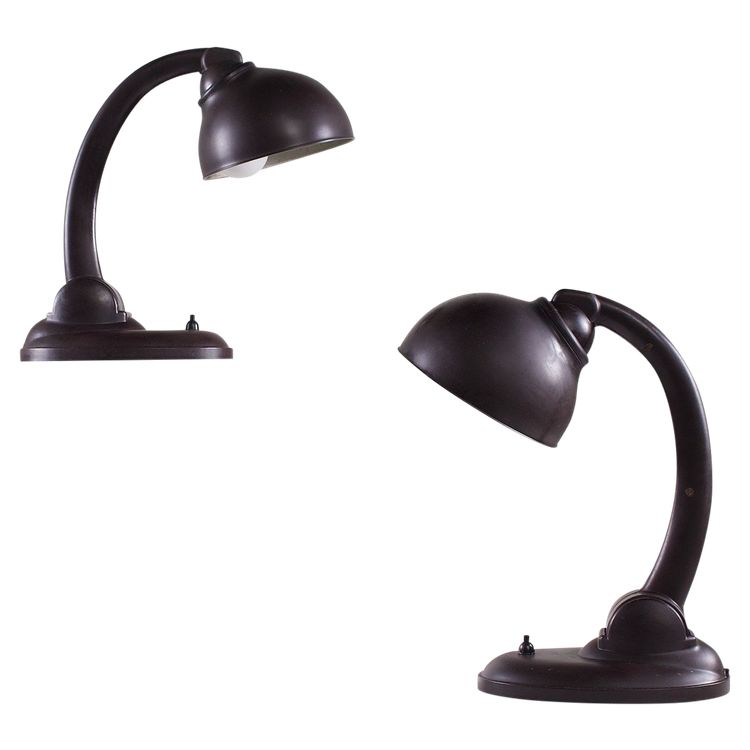 Pair of Art Deco bakelite lamps.