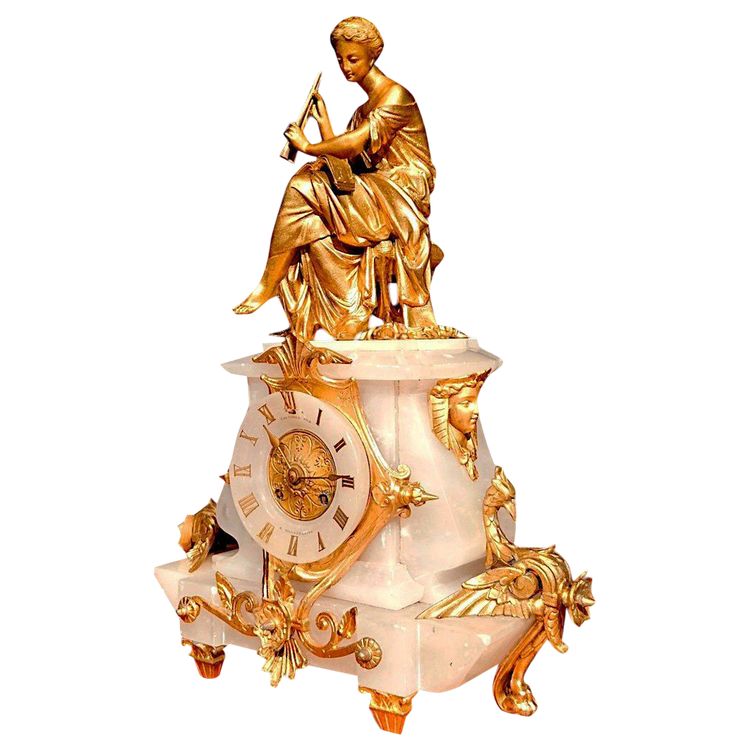 Napoleon III clock In alabaster signed