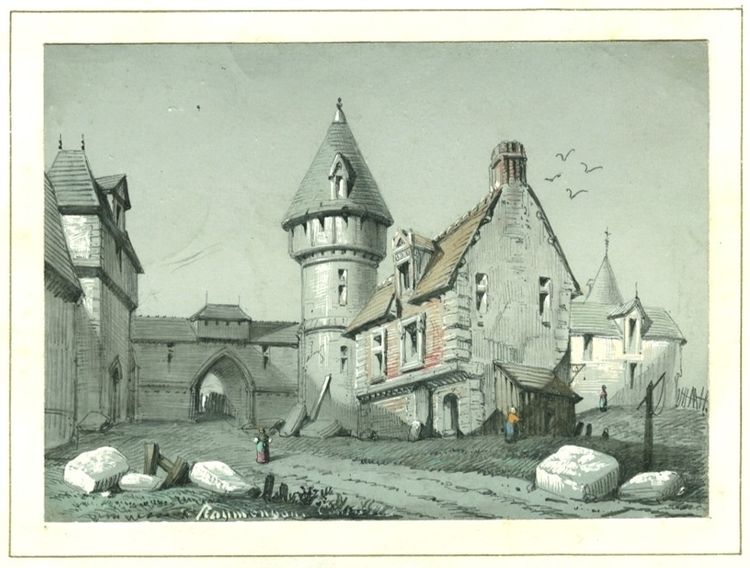 Auguste François ROUMEGOUS (XIX) Animated landscape - Antique original drawing